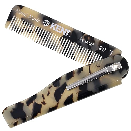 KENT 20T TW Handmade Folding Pocket Comb 2 Pack White Tokyo for Men & Women