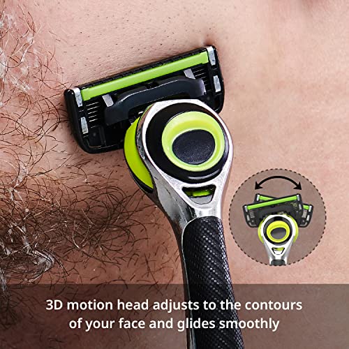 Dorco Pace 6 Pro 3D Motion Razor System - 1 Handle + 9 Cartridges, Pack of 10