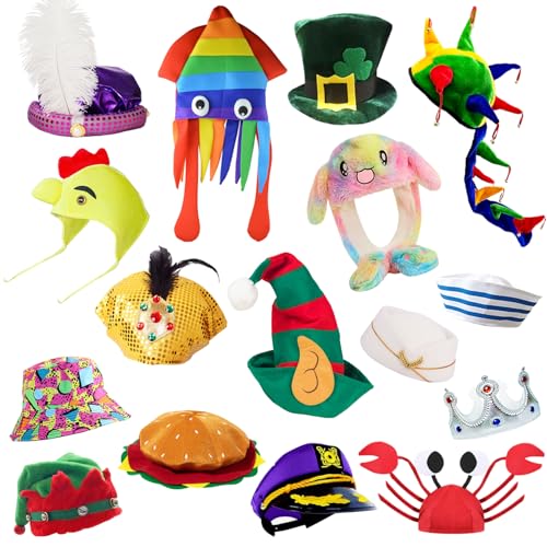 Assorted Funny Party Hats Set for Adults - Photo Booth Props
