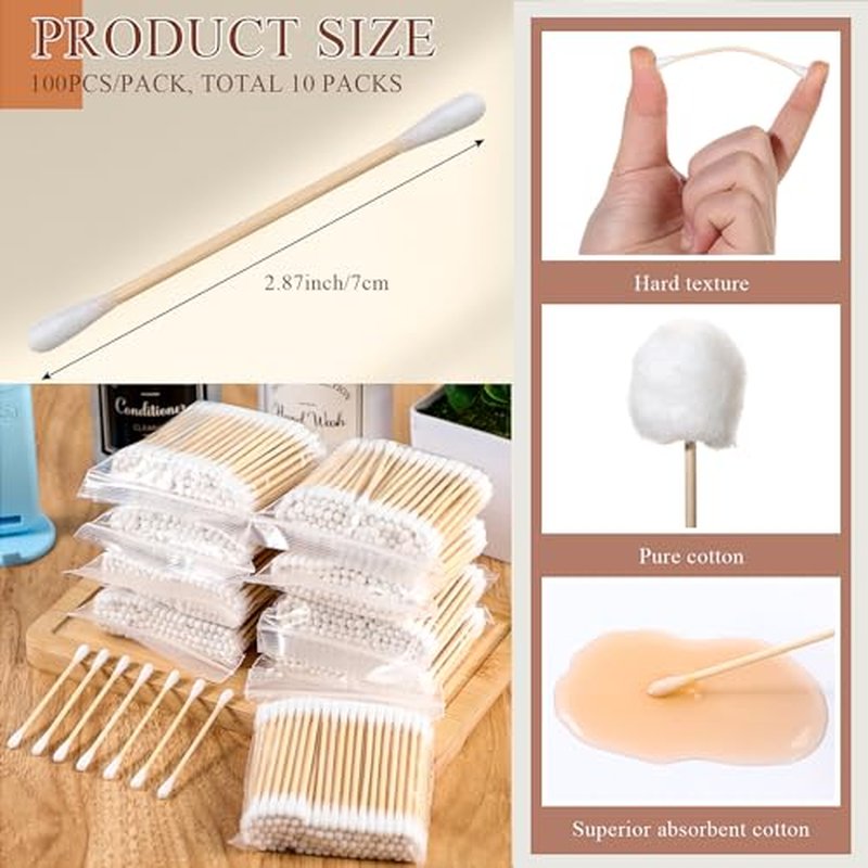 2700 Count Hotel Vanity Set Bulk 1000 Cotton Balls 500 Cotton Rounds 1000 Swabs with Double Round Tip 200 Dental Floss Picks for Face Makeup Removal Toiletries