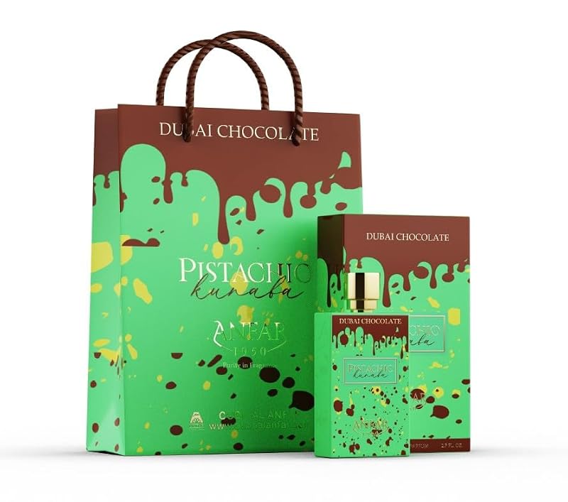 Unisex Dubai Chocolate Perfume with Pistachio, Caramel & Gourmand Notes 2.7 Fl Oz