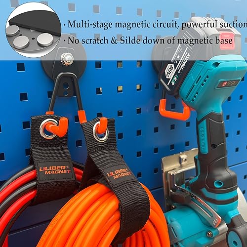 Heavy Duty Magnetic Garage Hooks - 2.59 Inch Orange Medium Pack of 10