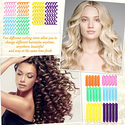 Heatless Wave Curlers Set - No Heat Hair Rollers for Curly Hairstyles