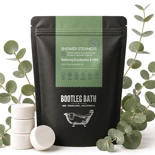 Bootleg Bath Eucalyptus Mint Shower Steamers 1 Pack of 15 - Spa Aromatherapy