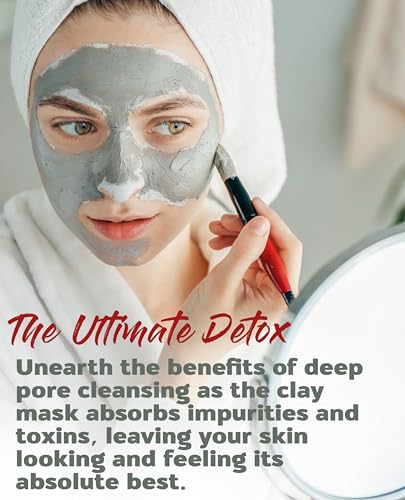 Aztec Secret Indian Clay Mask Kit 1lb - Deep Pore Cleansing, Face Hair & Body Detox