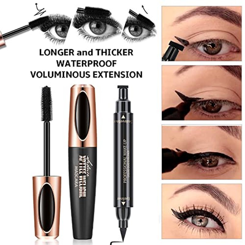 Makeup Set for Women Full Kit - 32 Colors Makeup Palette,5pcs Brushes Set, Mascara & Stamp Liquid Eyeliner, Eyebrow Pen, 2pcs Matte Liquid Lipsticks, 2 Powder Puff, 1 Cosmetic Bag Makeup Gift Set