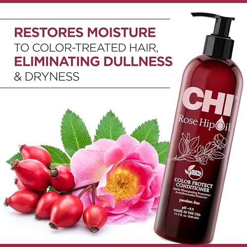 CHI Rosehip Oil Protecting Conditioner 11.5 Fl Oz - Moisturizing & Color Safe - Variation of THIS listing