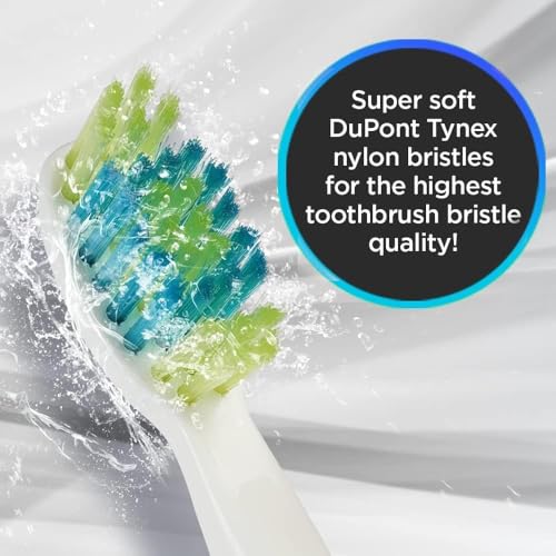 Voom Sonic Pro 3/Pro 5 Replacement Toothbrush Heads - Pack of 6 Soft Bristle Brushes
