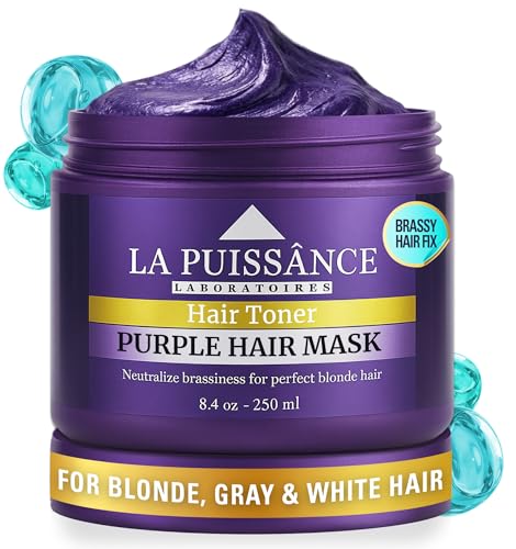 Purple Hair Mask for Blonde & Highlighted Hair - Neutralizes Brassiness & Adds Shine