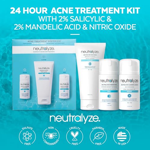 Maximum Strength Acne Treatment Kit with Salicylic & Mandelic Acid – 3-Step Clear Skin System