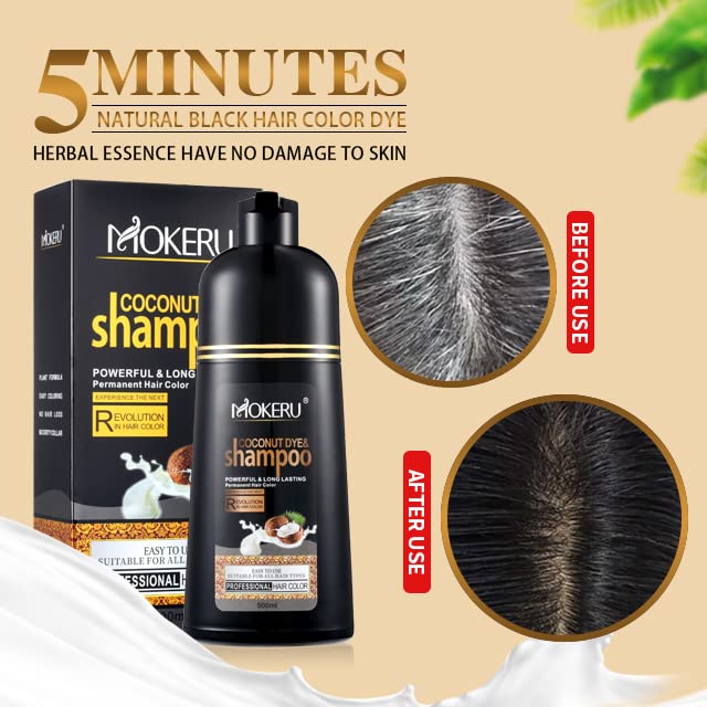Maani Professional Coconut & Argan Oil Hair Color Shampoo 500ML - Fast, Long-Lasting Black Dye