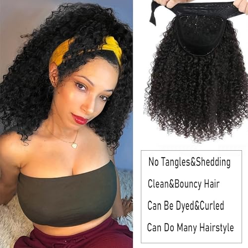 Coshgirl KC Natural Color 20 Inch Kinky Curly Headband Wig 150% Density Human Hair