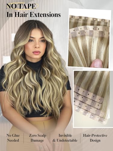 Hanne Fashion Highlight Blonde 16 Inch Micro Bead Human Hair Extensions P60 4Pcs Glueless Weft