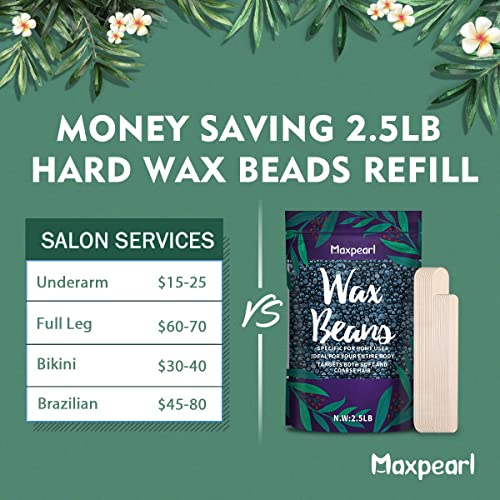 Maxpearl Hard Wax Beads Pack - 2.5LB Coarse Body Wax Beads + 1LB Fine Facial Wax Beads