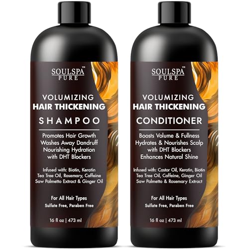 Thickening Shampoo and Conditioner Set for Fuller Hair - 16oz Each