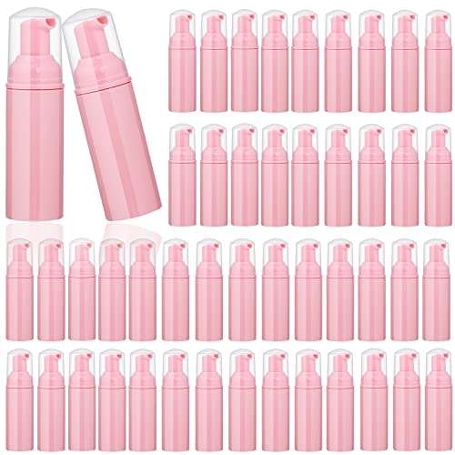 Pink 50 Pack 2 oz Foam Pump Bottles Refillable Soap Dispensers for Beauty & Travel