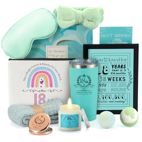 18th Birthday Gifts for Girls, 11pcs Unique Gifts for 18 Year Old Girl, 18th Birthday Gift Ideas, Happy 18th Birthday Gifts for Daughter, Sisters, Granddaughter, Cool 18 Birthday Gifts
