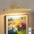 Rechargeable Motion Sensor Picture Light - Gold Wall Mount, 1 Pack - Dimmable, Remote Control