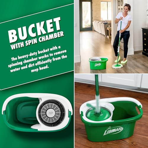 Libman Tornado Spin Mop System with Bucket & 3 Refills - Spin Mop Plus
