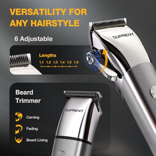 Low Noise Cordless Hair Clippers & Trimmers Set for Men & Family Waterproof
