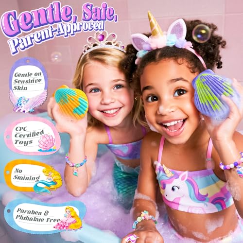 Shell Bath Bombs Set with Mermaid & Unicorn Surprise Toys for Kids