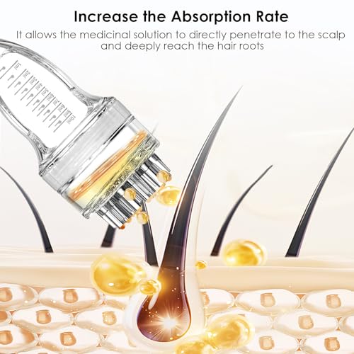 Scalp Applicator Comb for Minoxidil Serums & Oils - 2PCS Large Capacity Precision Liquid Applicator for Hair Care