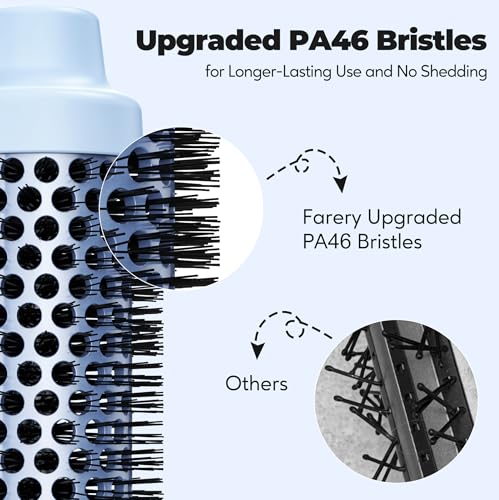 Thermal Hair Brush 1.5 Inch Barrel - Adjustable Temp, Travel Ready, Anti-Tangle Bristles