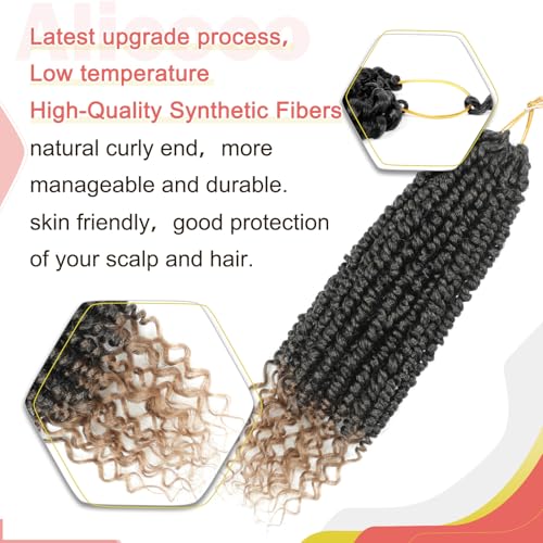 Pre Looped Passion Twist Crochet Hair - 10 Inch, 8 Packs, 1B/27 Variation