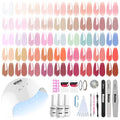 Vishine Gel Nail Polish Starter Kit with UV LED Nail Lamp, 45ColorSheer Milky Pink Jelly Nude Transparent Gel Polish, Top Coat, Base Coat & Matte Top Coat with Essential Nail Art Manicure Tools Set