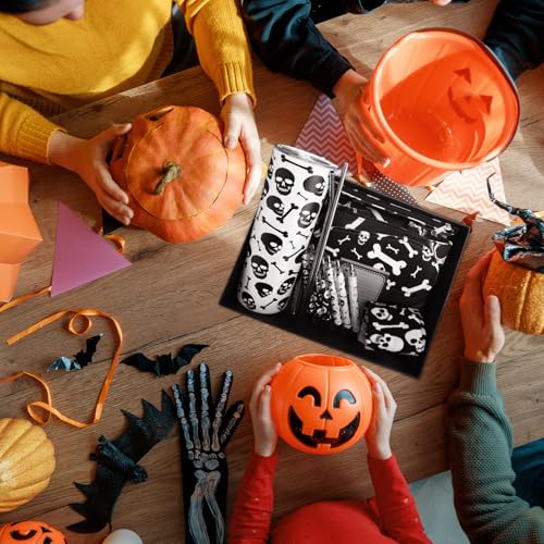 Wonderjune 14 Set Christmas Skeleton Gift Gothic Gifts for Boy Boo Basket Stuffers - Skeleton Spooky Gothic Gifts Xmas Party Box Basket for Kids Teens Man Mom Friend Sister