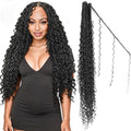 NISEYO Faux Locs Crochet Hair 30 Inch 1B with Curly Ends - Pack of 8