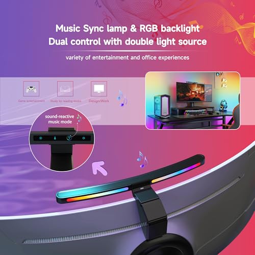 Matte Curved Monitor Light Bar with RGB Backlight and Wireless Remote Control
