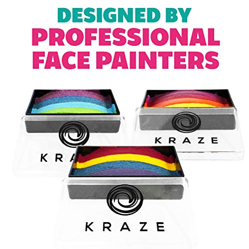 Kraze FX Dome Stroke - Dragon Dance (25 gm), Professional 1-Stroke Split Cake, Hypoallergenic, Non-Toxic, Water Activated Face & Body Painting Makeup Supplies for Adults