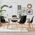 Black Modern Dining Chairs Set of 4 with Wood Legs | OLIXIS
