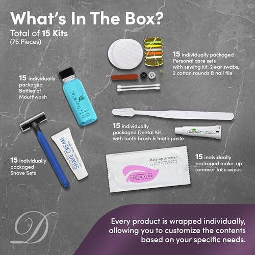 Travel Toiletries Kit 75 Pieces | Eco-Friendly Personal Care Set for Hotels & Travel