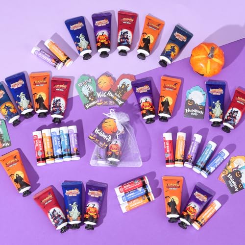 Halloween Hand Cream and Lip Balm Set - 50 Pack Halloween Party Favors