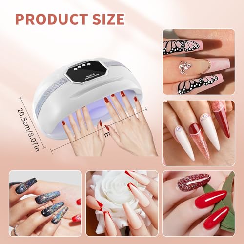 Pink 268W UV LED Nail Lamp for 2 Hands/Feet Large Curing Space - Manicure Tool