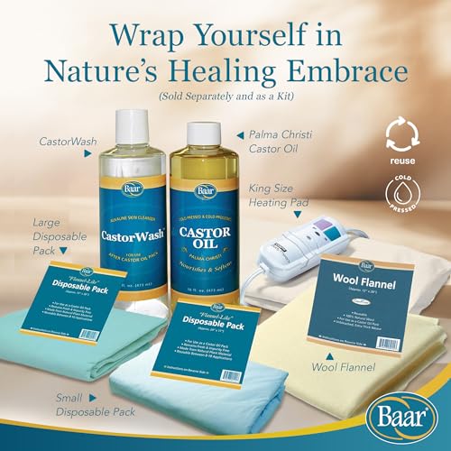 Baar 32 oz Cold-Pressed Hexane-Free Castor Oil for Skin, Hair, Massage — Pack of 1
