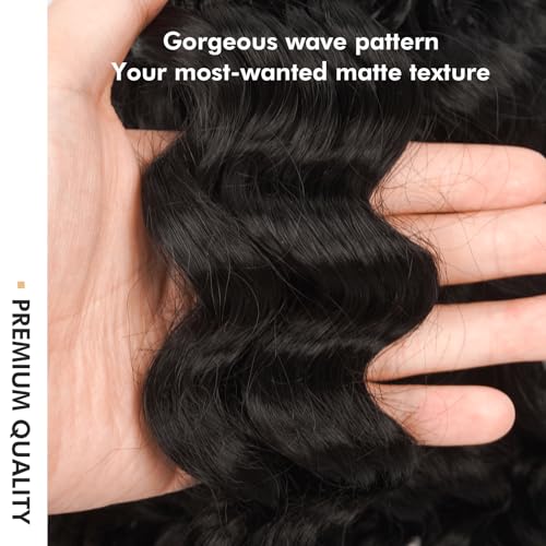 ToyoTress Ultraess Ocean Wave Crochet Hair 8 Inch - 8 Packs Pre-Braided Loop Black