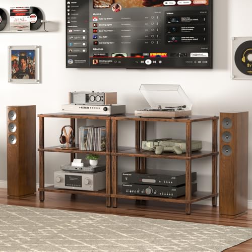 3-Tier Wooden Media Player Stand - Brown Modern TV & Game Console Cabinet Variation 1