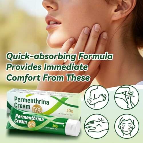 Permenthrina Non-Irritating Cream 5%, 2 Pack, For All Skin Types, 1oz