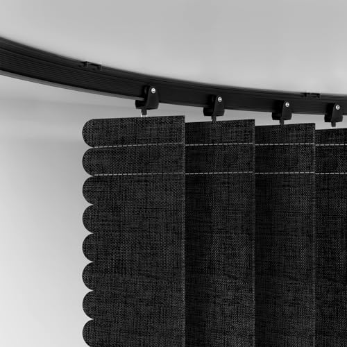 Black Room Divider Curtain Set with Flexible Ceiling Track - 100W x 96L, 1 Pack