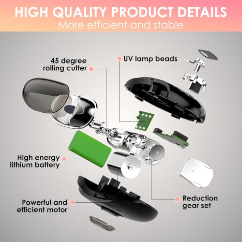 Electric Nail Clipper File Toenail Trimmer 3-in-1 Upgraded Automatic - Light Purple