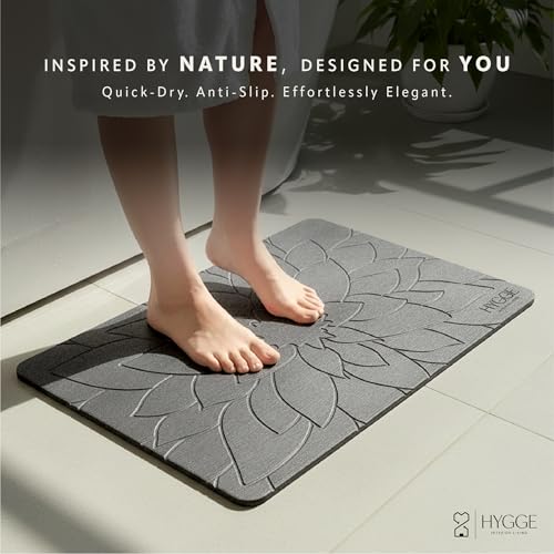 Diatomaceous Earth Stone Bath Mat - Ash Bloom, Spa-Style, Fast Dry, Non-Slip