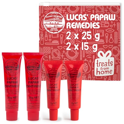 Lip Ointment Cream for Dry Lips & Skin - 2x15g + 2x25g Natural Australian Pawpaw