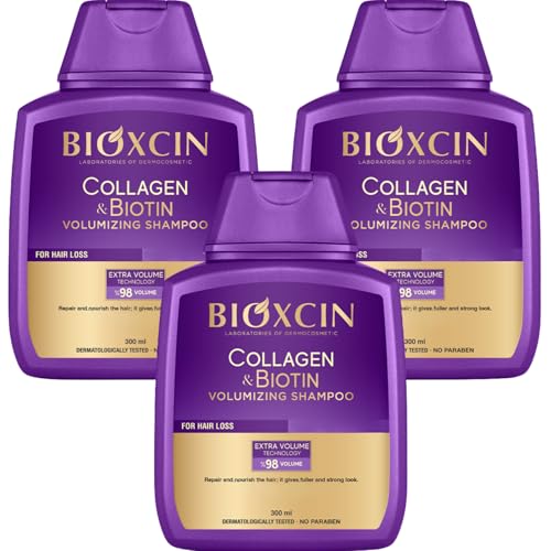 Bioxcin Collagen & Biotin Volumizing Shampoo for Hair Loss - 3 Pack, 300ML
