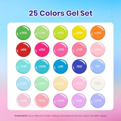 Rustic Sonata Pastel Gel Polish Set - 25 Color Nail Kit for DIY Manicure
