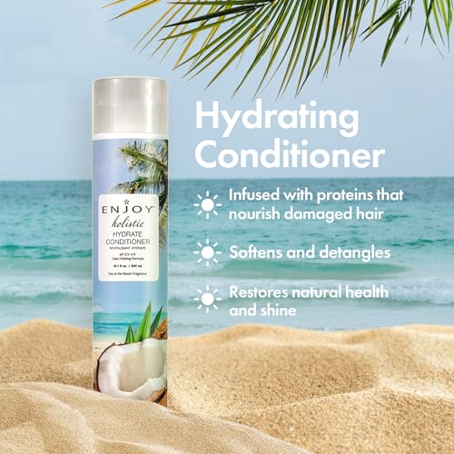 Enjoy Holistic Hydrate Conditioner 33.8 Fl Oz - Protein Nourishing Hair Treatment for Damaged Hair - Sulfate & Paraben Free