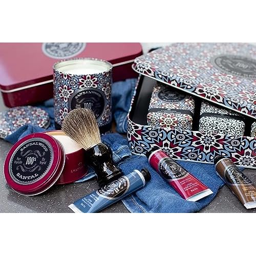 La Chatelaine Luxury Bar Soap Trio Gift Set Tin | Made in France | Natural and Organic | Shea Butter Formula | 3 x 8.8 oz / 250g - Gray Mosaic Soap Trio (Moroccan Mint, Vetiver Cedar, Bourbon Vanilla)