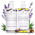 Lavender Shea Body Lotion & Gentle Lavender Body Wash for Sensitive Dry Skin